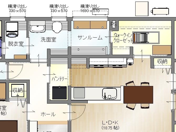 今日は「回遊式動線の間取りは便利ですが、危険な部分もある。」についてのお話です。