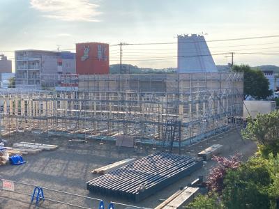 弊社事務所進捗状況　令和3年7月2日　建込み開始
